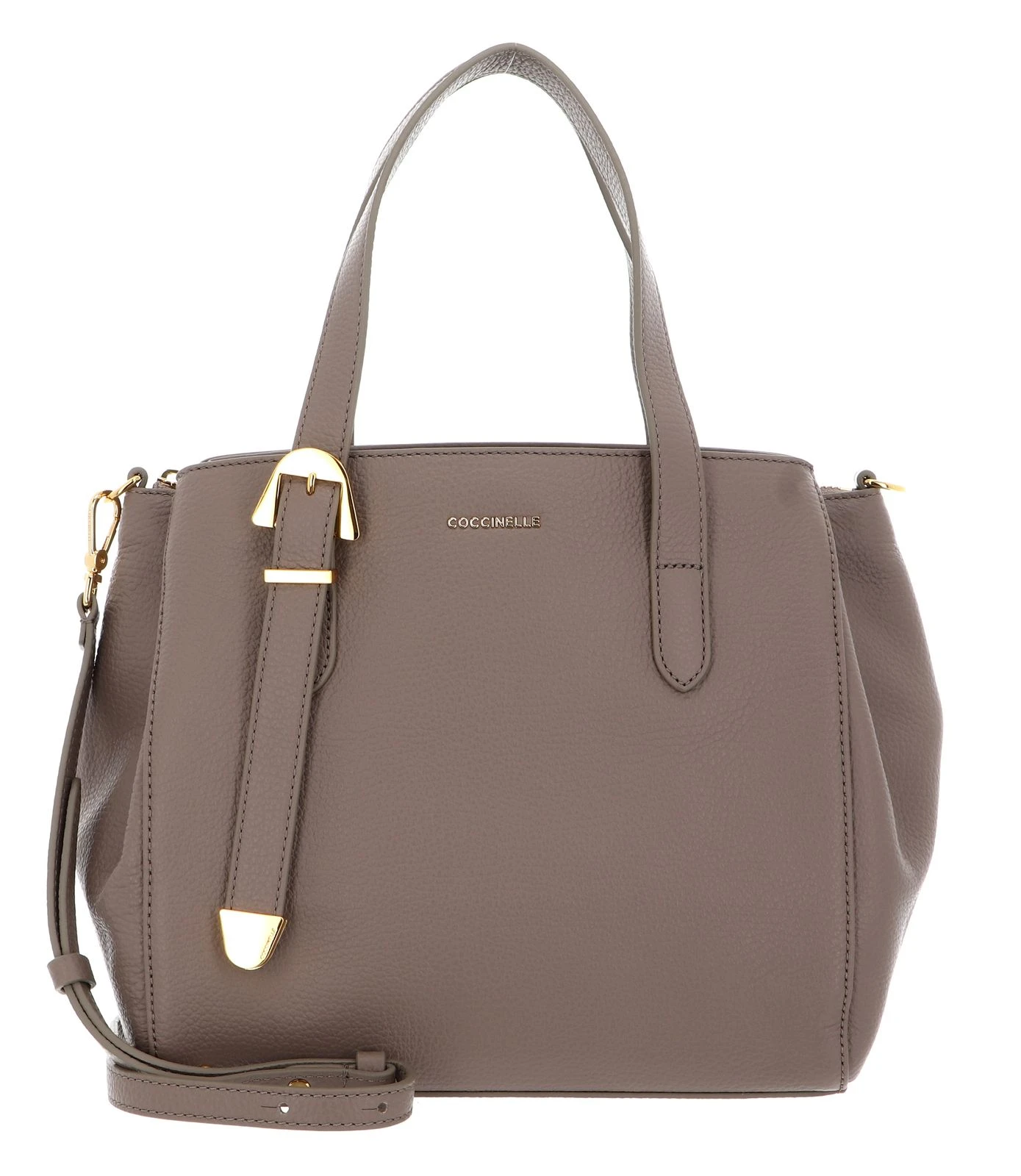 Coccinelle Gleen Handbag Grained Leather Warm Taupe 1 Coccinelle Gleen Handbag Grained Leather Warm Taupe