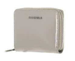 Coccinelle Metallic Shiny Leather Zip Around Wallet Gelso