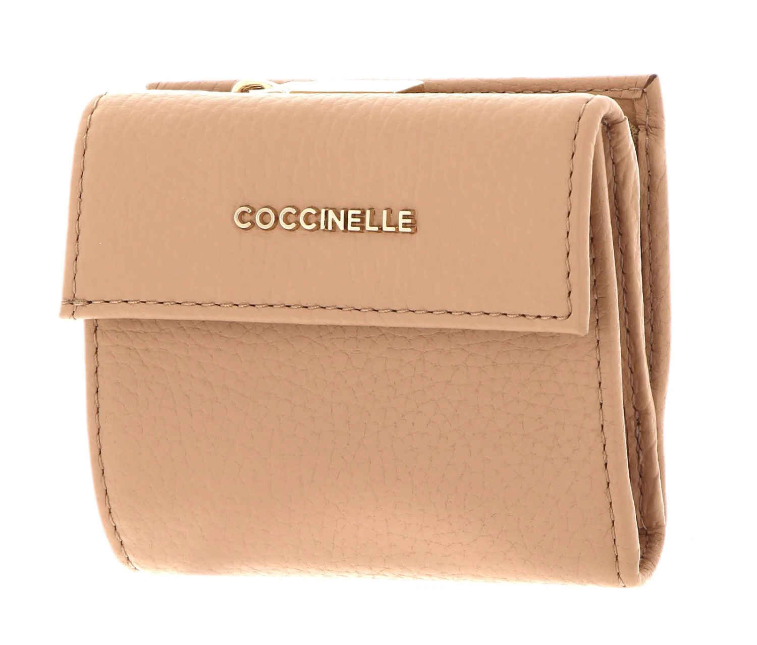 Coccinelle Metallic Soft Mini Wallet Grainy Leather Toasted 1 Coccinelle Metallic Soft Mini Wallet Grainy Leather Toasted