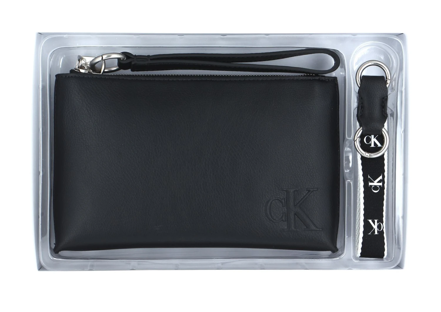 Calvin Klein CKJ SLG Giftpack Make-Up Bag With D-Ring Keyfob Black 1 Calvin Klein CKJ SLG Giftpack Make-Up Bag With D-Ring Keyfob Black