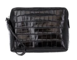 Hannah Makeup Purse Croco Black