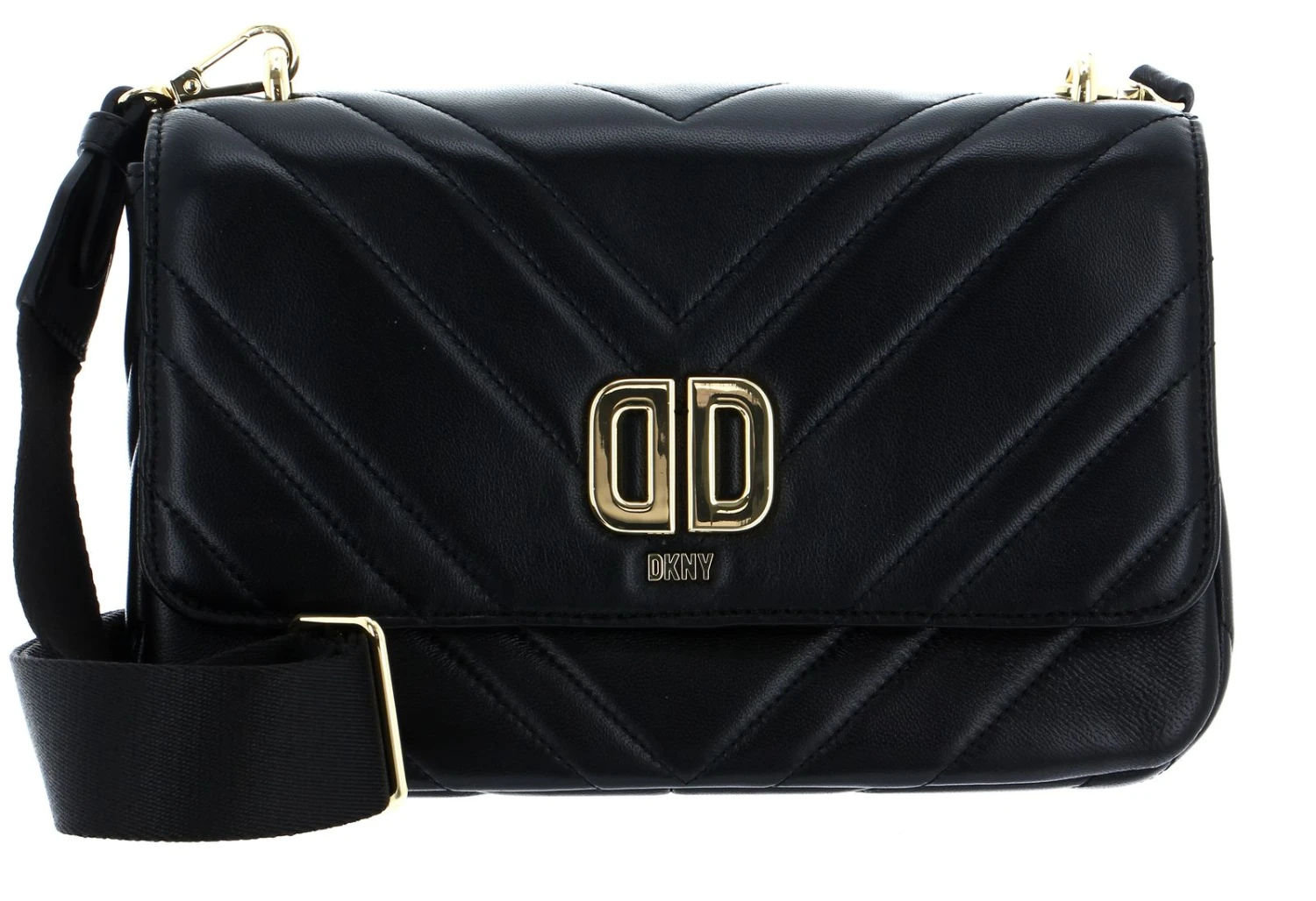 DKNY Delphine Shoulder Bag Blk / Gold 1 DKNY Delphine Shoulder Bag Blk / Gold
