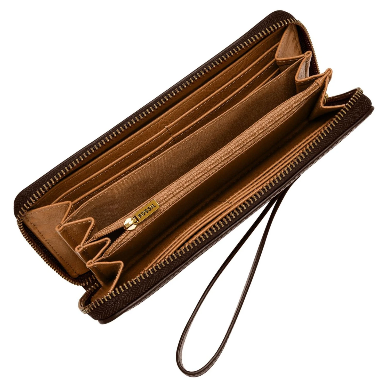 Fossil Logan RFID Zip Around Clutch Multi Brown 3 Fossil Logan RFID Zip Around Clutch Multi Brown – Bild 3