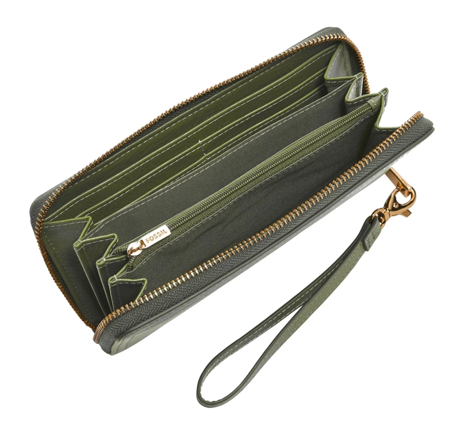 Fossil Logan RFID Zip Around Clutch Tarragon 2 Fossil Logan RFID Zip Around Clutch Tarragon – Bild 2