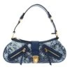 Guess Belle Vintage Top Zip Shoulder Bag Denim Logo