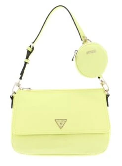 Guess Eco Gemma Top Zip Shoulder Bag Light Lime