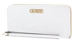 Guess Geva SLG Large Zip Around Wallet White Logo