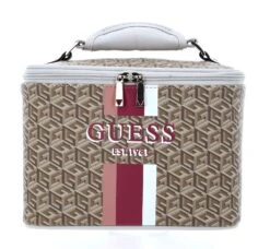 Guess Wilder Beauty Case Taupe Logo