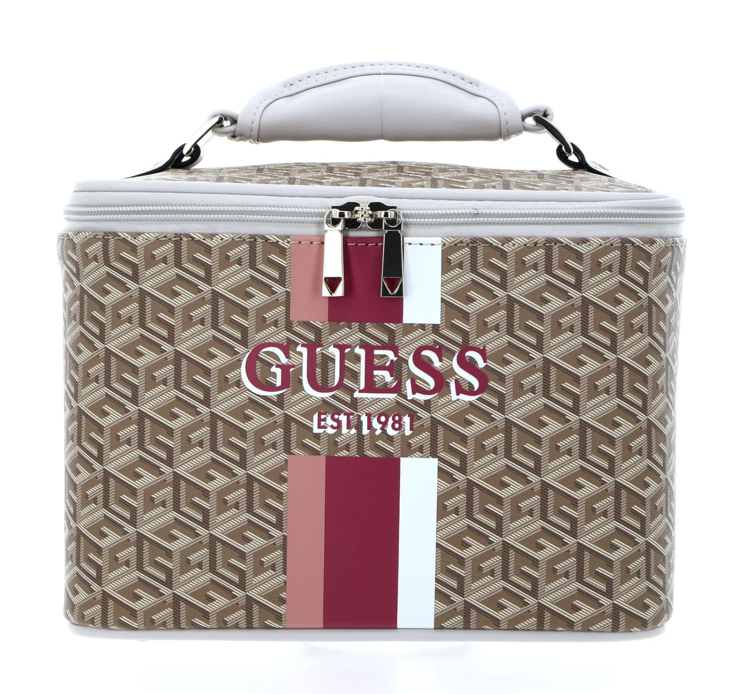 Guess Wilder Beauty Case Taupe Logo 1 Guess Wilder Beauty Case Taupe Logo
