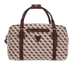 Guess Voyage Utility Duffel Bag Brown Logo