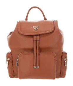 Guess Kersti Large Flap Backpack Cognac