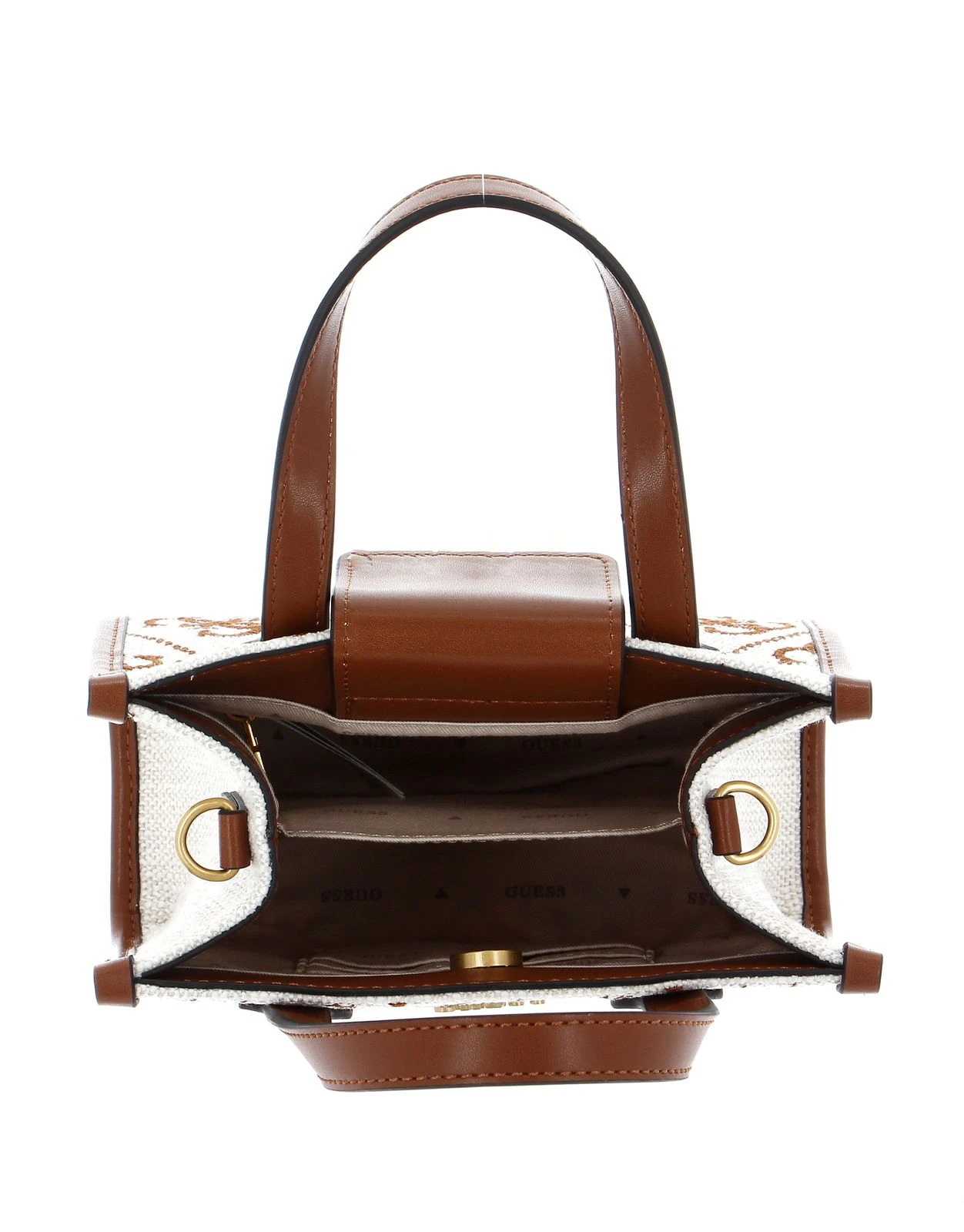 Guess Silvana Two Compartment Mini Tote Bag Saddle Logo 5 Guess Silvana Two Compartment Mini Tote Bag Saddle Logo – Bild 5