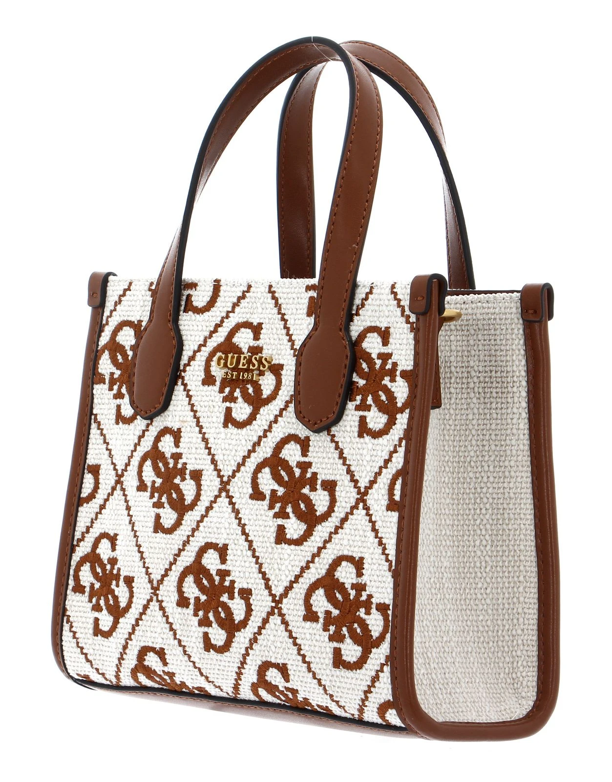 Guess Silvana Two Compartment Mini Tote Bag Saddle Logo 2 Guess Silvana Two Compartment Mini Tote Bag Saddle Logo – Bild 2