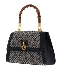 Guess Stephi Girlfriend Bamboo Flap Satchel Bag Black Logo -Guess Verkaufsgeschäft GUESS Stephi Girlfriend Bamboo Flap Satchel Bag Black Logo 324229 1