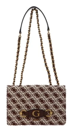 Guess Izzy Convertible Crossbody Flap Brown Logo