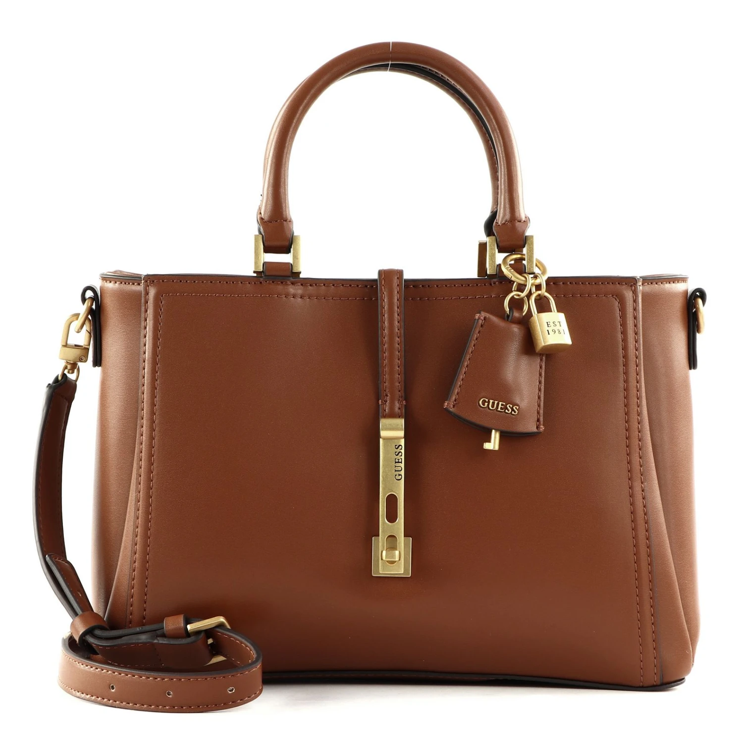 Guess James Girlfriend Satchel Bag Cognac 1 Guess James Girlfriend Satchel Bag Cognac