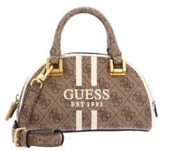 Guess Mildred Mini Bowler Bag Latte Logo