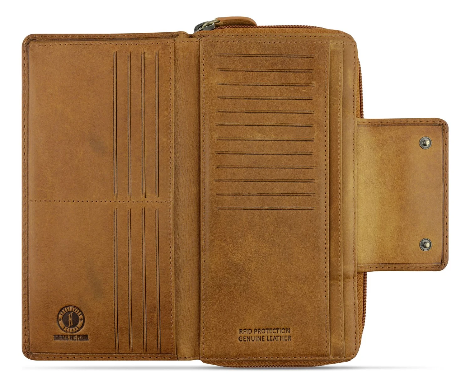 Rush Sheila Lady Zip Wallet Cognac 2 Rush Sheila Lady Zip Wallet Cognac – Bild 2