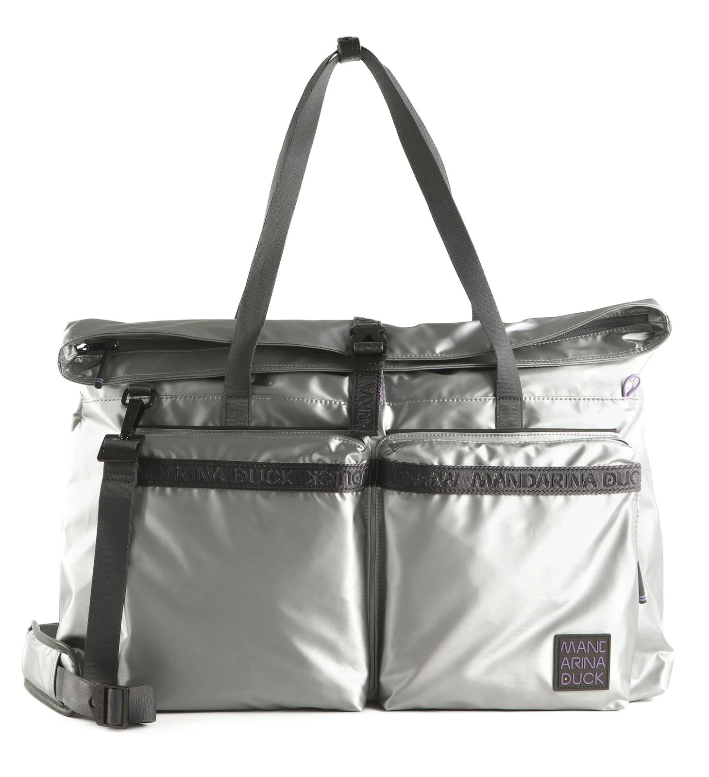 Mandarina Duck Warrior Metal Duffle Silver 1 Mandarina Duck Warrior Metal Duffle Silver