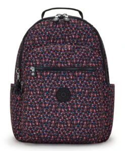 Kipling Basic Print Seoul Backpack L Happy Squares